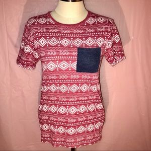 Men’s On the Byas Aztec Denim pocket T-shirt tee